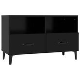 vidaXL Szafka pod TV, czarna, 80x36x50 cm, materiał drewnopochodny wariant 7