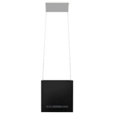 Wiszący okap nad wyspę, dotykowy LCD, 37 cm, stal