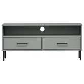vidaXL Szafka pod TV OSLO, metalowe nóżki, szara, sosnowa model standard