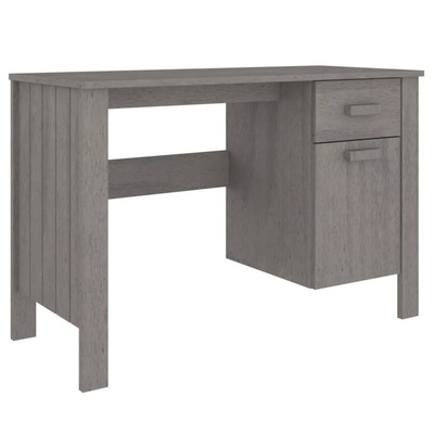 vidaXL Biurko HAMAR, jasnoszare, 113x50x75 cm, lite drewno sosnowe