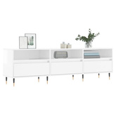 vidaXL Szafka pod TV, wysoki połysk, biała, 150x30x44,5 cm
