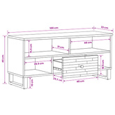 Szafka pod telewizor Brązowy 100 x 33 x 46 cm Drewno z mango