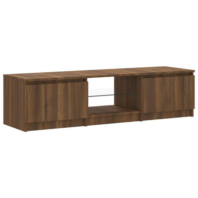 Szafka pod TV, z LED, brązowy dąb, 140 x 40 x 35,5 cm vidaXL