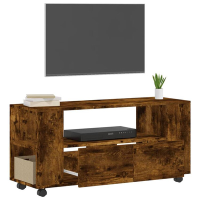 vidaXL Szafka pod TV, przydymiony dąb, 102x34,5x43 cm