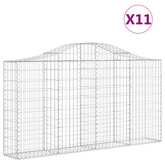 Kosze gabionowe, 11 szt, 200x30x100/120cm, galwanizowane żelazo