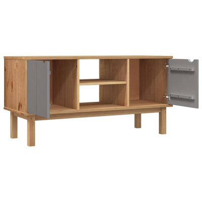 vidaXL Szafka pod TV OTTA, brązowo-szara 113,5x43x57 cm, sosna