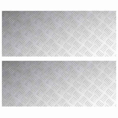 Stopień Prostokątny 2 pcs Srebrny 100 x 40 cm Aluminium