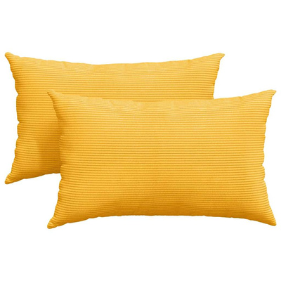 Poduszki na sofę 2 pcs Jasnożółty 50 x 30 cm Tkanina sztruksowa
