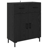Highboard 2 szt. Czarny Dąb 69,5 x 34 x 180 cm