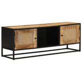 vidaXL Szafka pod TV, 110x30x40 cm, surowe drewno mango i żelazo