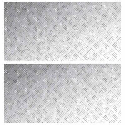 Stopień Prostokątny 2 pcs Srebrny 100 x 50 cm Aluminium