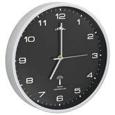 vidaXL Sterowany radiowo zegar z mechanizmem kwarcowym, 31 cm, czarny