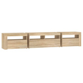 vidaXL Szafka pod TV z oświetleniem LED, dąb sonoma, 210x35x40 cm