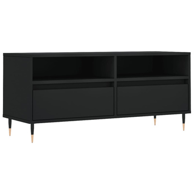 vidaXL Szafka pod TV, czarna, 100x34,5x44,5cm, materiał drewnopochodny