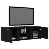 vidaXL Szafka pod TV, czarna, 120x34x37 cm, materiał drewnopochodny