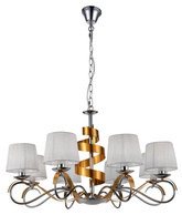 Lampa wisząca żyrandoł chrom/złoty 8x40W regulowany Denis Candellux 38-23469
