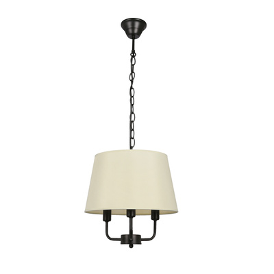 Lampa wisząca z abażurem Pasteri beżowa potrójna do salonu