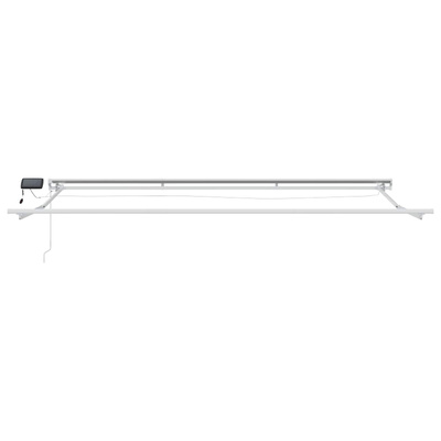 Ręczny ramowy zewnętrzny markizowy z LED Biały 4 x 2 m
