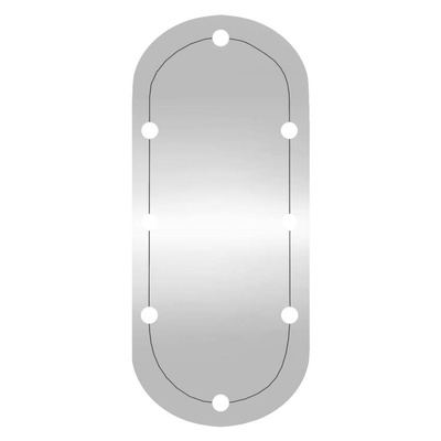 vidaXL Lustro ścienne z LED, 25x60 cm, szklane, owalne