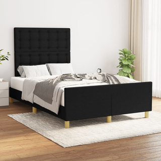 vidaXL Rama łóżka z zagłówkiem, czarna, 120x200 cm, obita tkaniną model standard