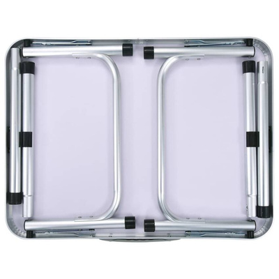 vidaXL Składany stolik turystyczny, biały, aluminiowy, 60 x 45 cm