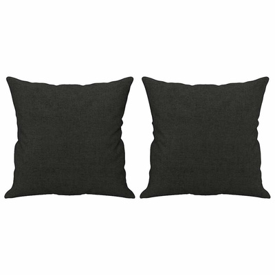 2-osobowa sofa z poduszkami, czarna, 120 cm, tkanina