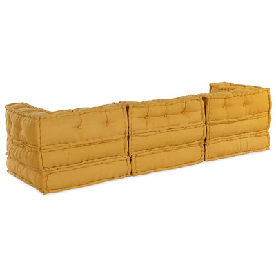 Modularna jednostka sofy 3 pcs żółty tkanina