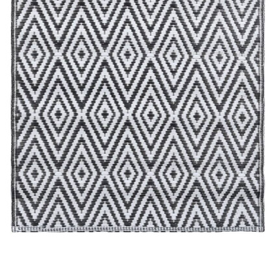 vidaXL Dywan na zewnątrz, biało-czarny, 160x230 cm, PP