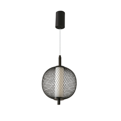 Lampa wisząca druciana PUMA z kulistym kloszem 20 cm – designerska lampa do salonu LED 3000K