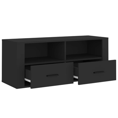 vidaXL Szafka pod TV, czarna, 100x35x40 cm, materiał drewnopochodny