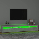 vidaXL Szafka pod TV z oświetleniem LED, szarość betonu, 240x35x40 cm