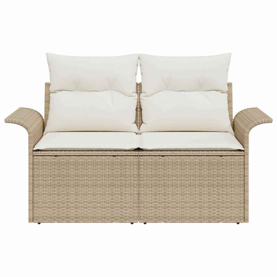 Sofa Ogrodowa z poduszką Beżowy 141 x 62 x 69cm polirattan