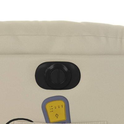 vidaXL Rozkładany fotel masujący, elektryczny, kremowy, sztuczna skóra