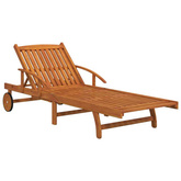 vidaXL Zestaw 2 leżaków ze stolikiem, lite drewno akacjowe