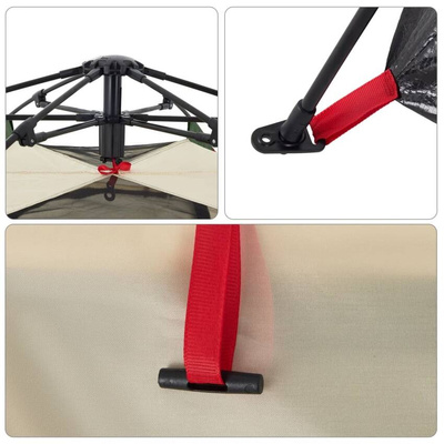 vidaXL Namiot rodzinny, kabinowy, 4-os., zielony, szybkie rozkładanie