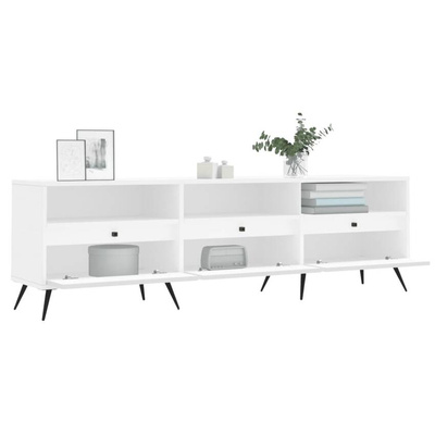 vidaXL Szafka pod TV, biała, 150x30x44,5 cm, materiał drewnopochodny wariant 4