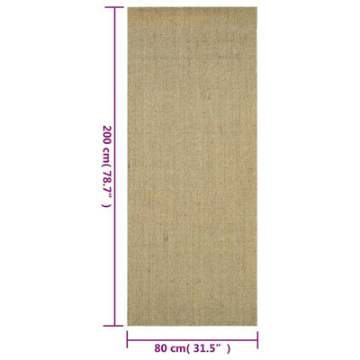 vidaXL Dywanik, naturalny sizal, 80x200 cm, zielony