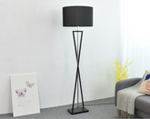 Lampa podłogowa Abigali Sand Glass czarna