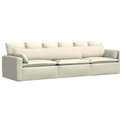 Poduszki na sofę 2 pcs Kremowy 200 x 40 cm Tkanina sztruksowa