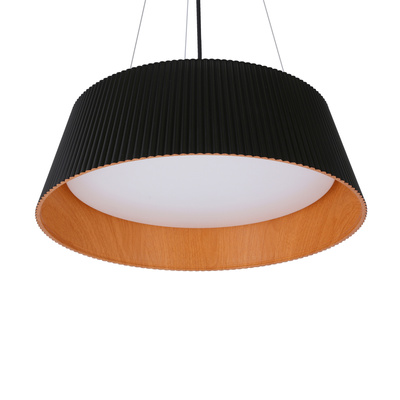 umbria lampa wisząca czarno drewniana led klosz biały 31-24183