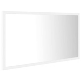 vidaXL Lustro łazienkowe z LED, białe, 80x8,5x37 cm, akryl