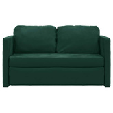 Sofa podłogowa 2-w-1, ciemnozielona, 122x204x55 cm, aksamit
