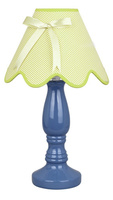 Lampka nocna Lola ceramiczna niebieska z abażurem E14 Candellux
