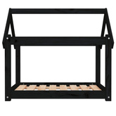 vidaXL Legowisko dla psa, czarne, 81x60x70 cm, lite drewno sosnowe