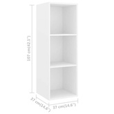 vidaXL Wisząca szafka pod TV, biała, 37x37x107 cm