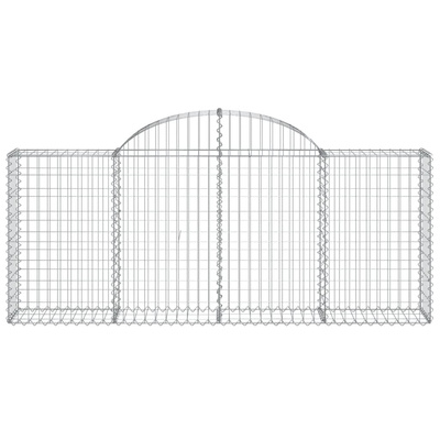 Kosze gabionowe, 14 szt, 200x30x80/100 cm, galwanizowane żelazo