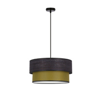 Lampa wisząca z abażurem Arezzo czarno‑oliwkowa do salonu i sypialni