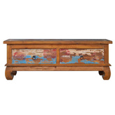 vidaXL Szafka pod TV, 110 x 35 x 40 cm, lite drewno tekowe z odzysku