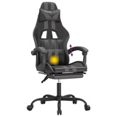 vidaXL Obrotowy fotel gamingowy z podnóżkiem, czarno-szary model standard