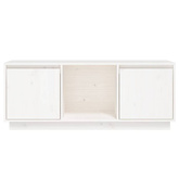 vidaXL Szafka pod TV, biała, 110,5x35x44 cm, lite drewno sosnowe